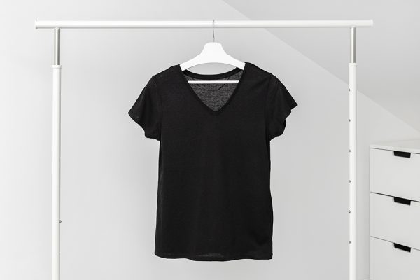 Personalised Woman's Black V-neck T-shirts