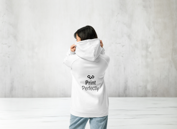 Print Perfectly white hoodie back