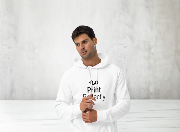 Print Perfectly white hoodie front man