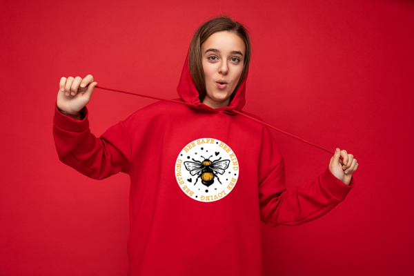 Bee safe red hoodie