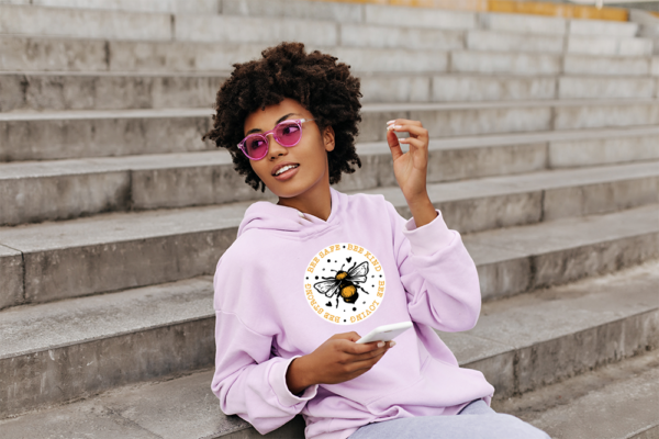 Bee Safe pink hoodie