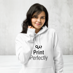 Print Perfectly white hoodie