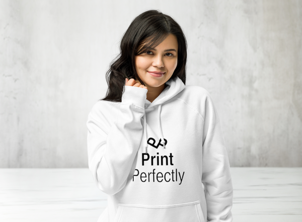 Print Perfectly white hoodie